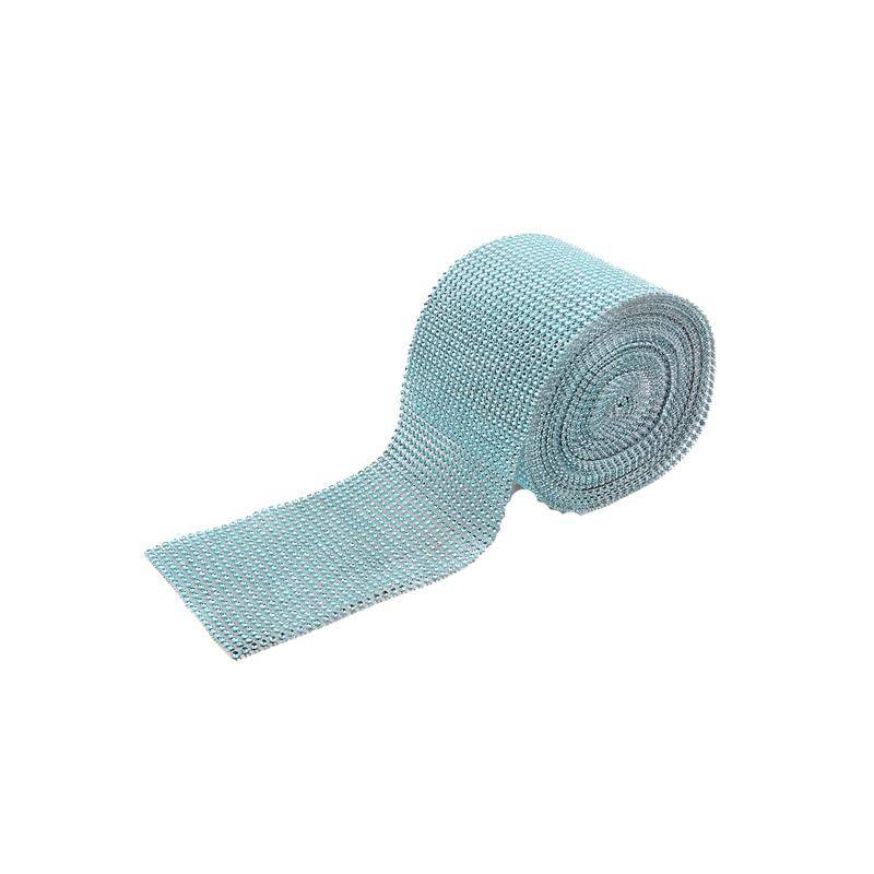 TURKUSOWO/DIAMENTOWA TAŚMA DEKORACYJNADŁUGOŚĆ 9,2 MSZEROKOŚĆ 12 CM