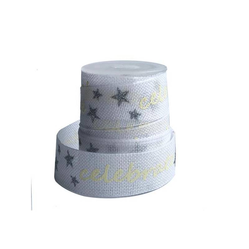 WSTĄŻKA ŚWIĄTECZNA WĄSKA 1,5 CM DŁUGOŚĆ 3 METRY CELEBRATE