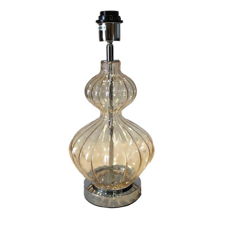 CHROMOWA PODSTAWA DO LAMPY Z DYMNYM SZKŁEM