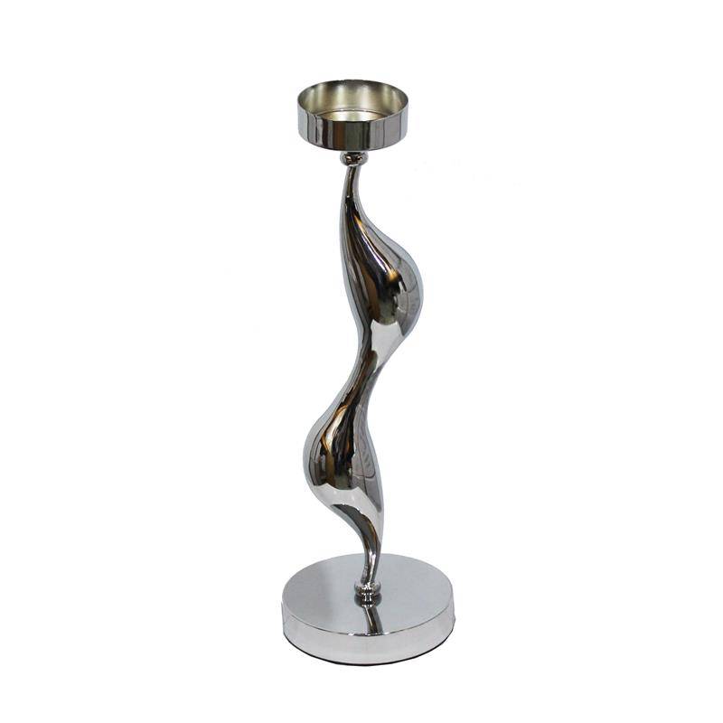 SREBRNY ŚWIECZNIK DUBAJ WIĘKSZY H = 43 CM