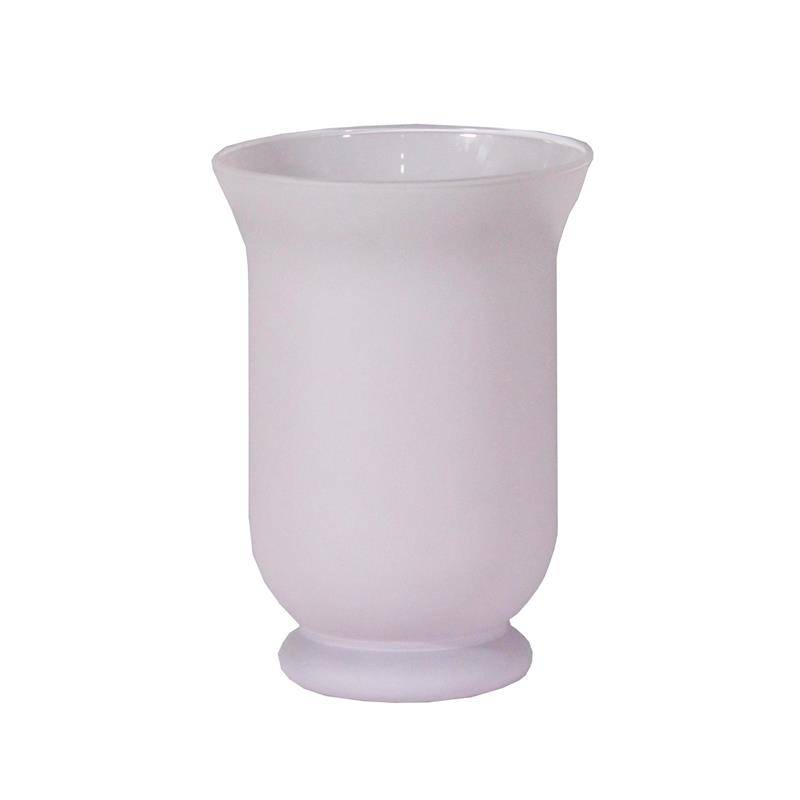 SZKLANY WAZON MITRAS RÓZOWY MATOWY MALOWANY OD ZEWNĄTRZ,  H-19 CM, D-14 CM