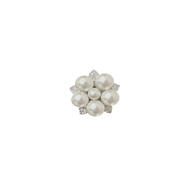 BROSZKA NA MAGNES Z PEREŁKAMI I KRYSZTAŁKAMIWYMIARY:4 x 4 CM